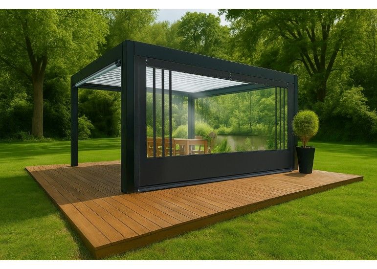 Bâche de fermeture sur-mesure pour pergola motif Angles| CloZIP