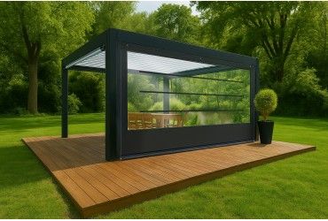 Bâche de fermeture sur-mesure pour pergola motif Lignes | CloZIP