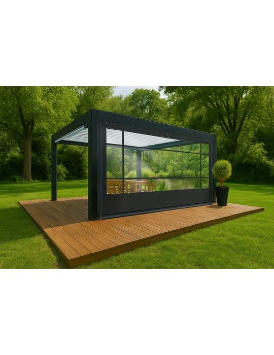 Bâche de fermeture sur-mesure pour pergola motif Lignes | CloZIP