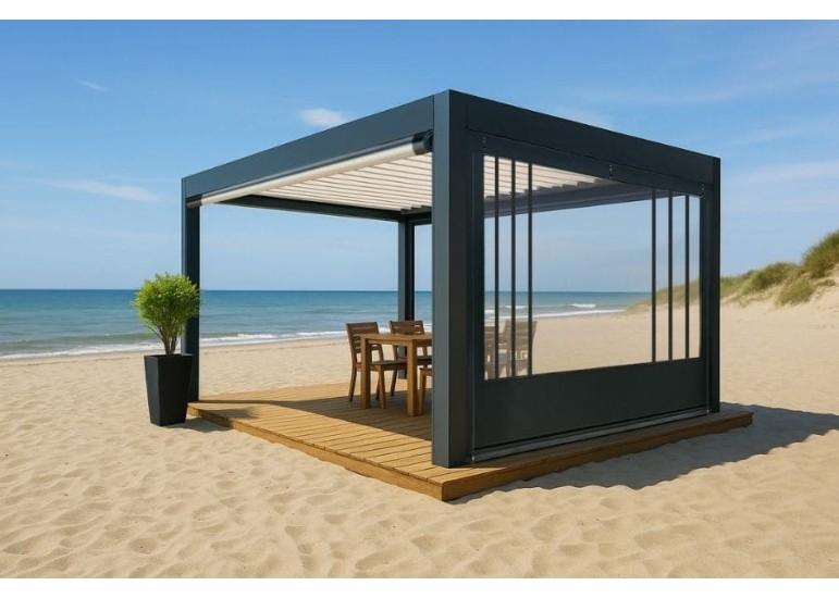 Bâche de fermeture sur-mesure pour pergola motif Angles| CloZIP