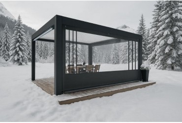 Bâche de fermeture sur-mesure pour pergola motif Angles| CloZIP 2