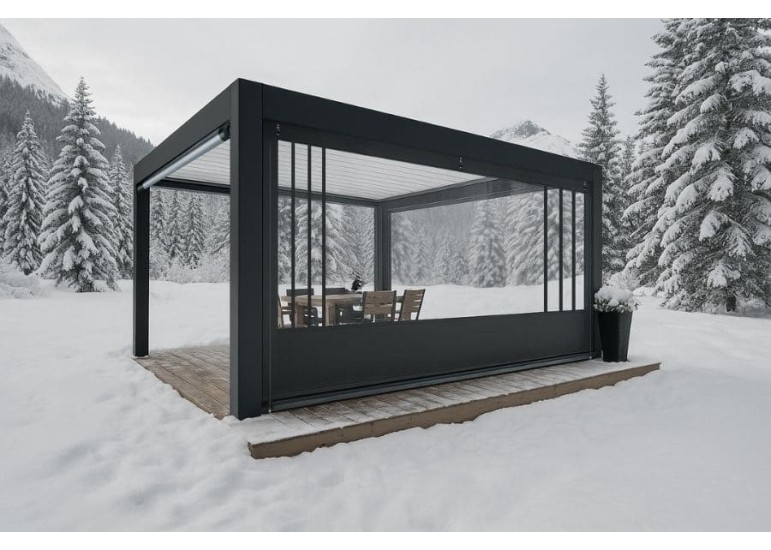 Bâche de fermeture sur-mesure pour pergola motif Angles| CloZIP