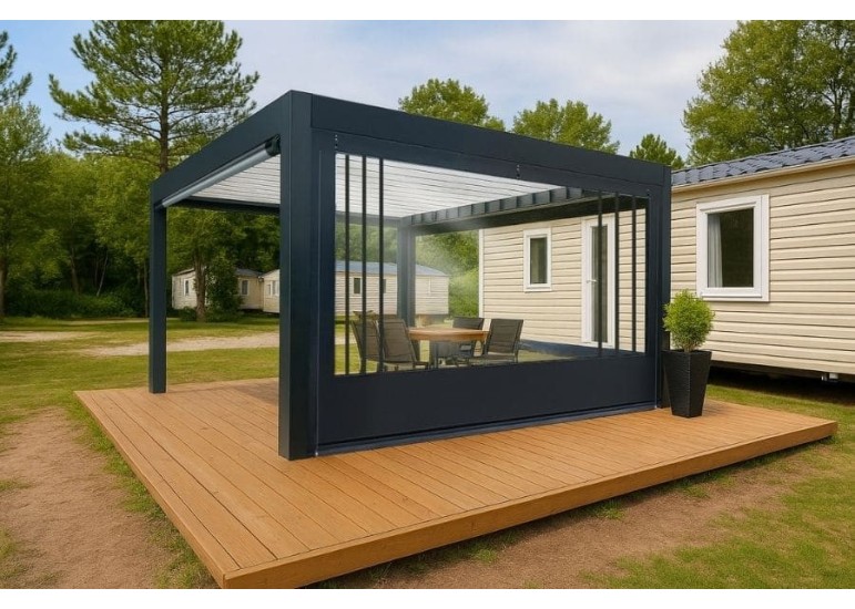 Bâche de fermeture sur-mesure pour pergola motif Angles| CloZIP