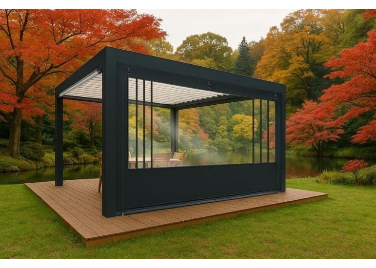 Bâche de fermeture sur-mesure pour pergola motif Angles| CloZIP