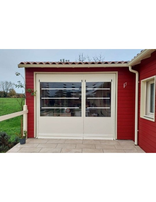 Bâche de fermeture sur-mesure pour pergola motif Lignes | CloZIP