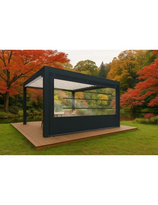 Bâche de fermeture sur-mesure pour pergola motif Lignes | CloZIP