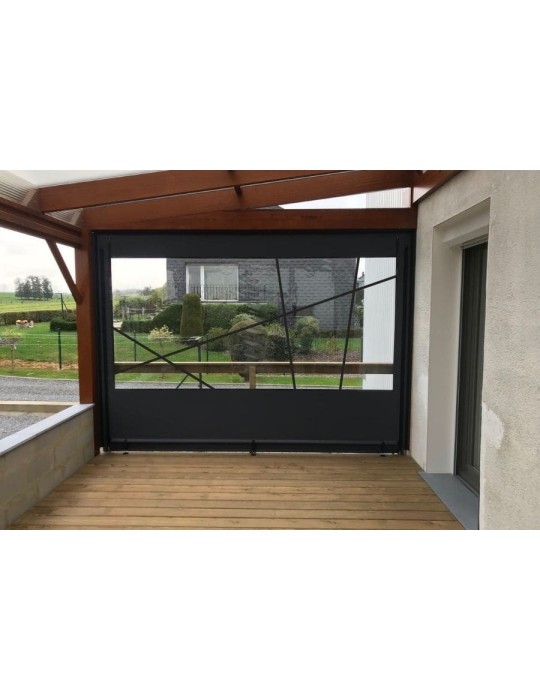 Bâche de fermeture pour pergola motif oblique sur-mesure | CloZIP