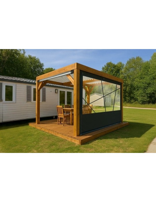 Bâche de fermeture pour pergola motif oblique sur-mesure | CloZIP