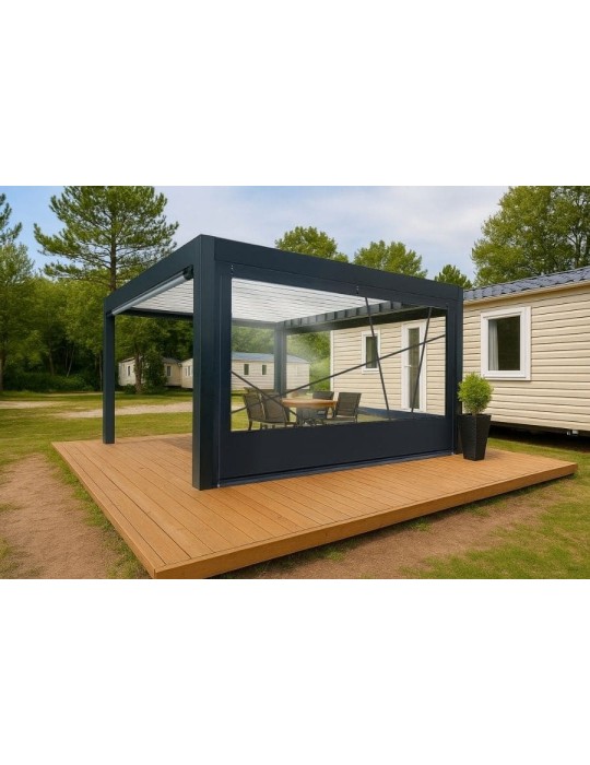 Bâche de fermeture pour pergola motif oblique sur-mesure | CloZIP