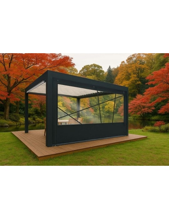 Bâche de fermeture pour pergola motif oblique sur-mesure | CloZIP
