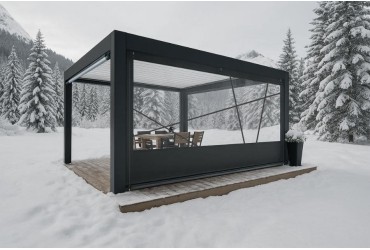 Bâche de fermeture pour pergola motif oblique sur-mesure | CloZIP