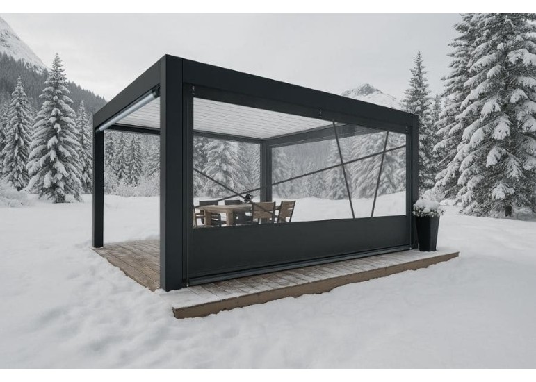 Bâche de fermeture pour pergola motif oblique sur-mesure | CloZIP