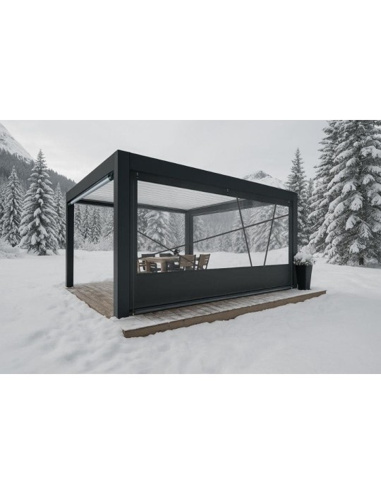 Bâche de fermeture pour pergola motif oblique sur-mesure | CloZIP