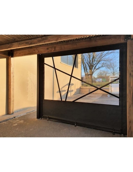 Bâche de fermeture pour pergola motif oblique sur-mesure | CloZIP