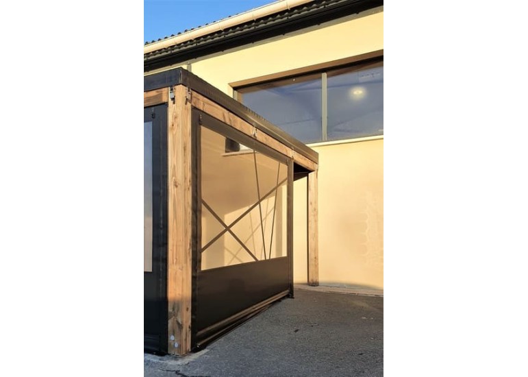 Bâche de fermeture pour pergola motif oblique sur-mesure | CloZIP
