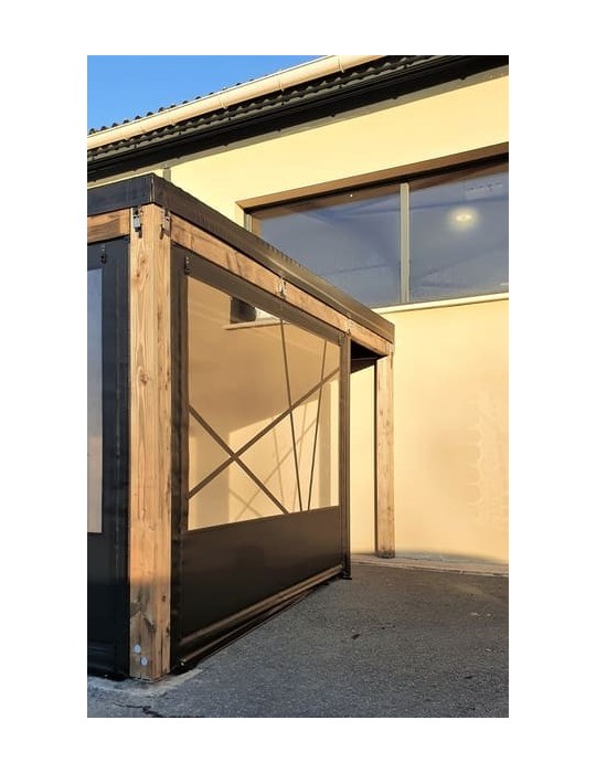 Bâche de fermeture pour pergola motif oblique sur-mesure | CloZIP