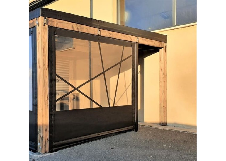 Bâche de fermeture pour pergola motif oblique sur-mesure | CloZIP