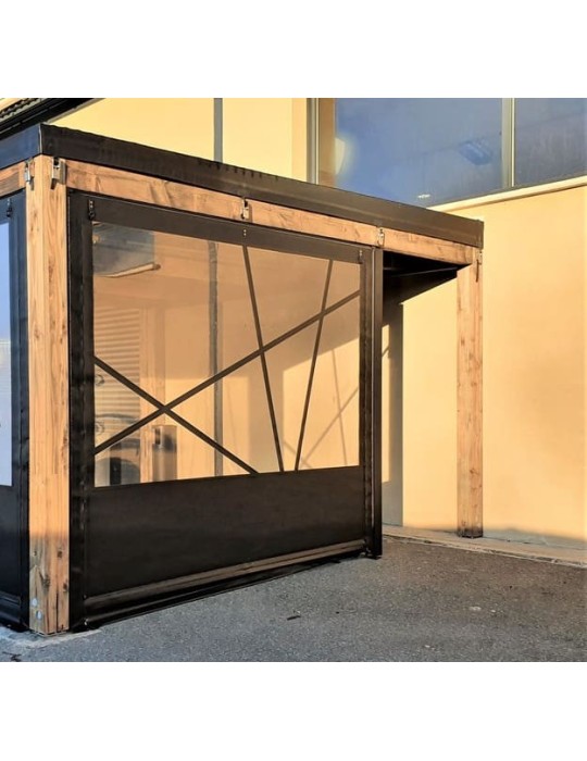Bâche de fermeture pour pergola motif oblique sur-mesure | CloZIP
