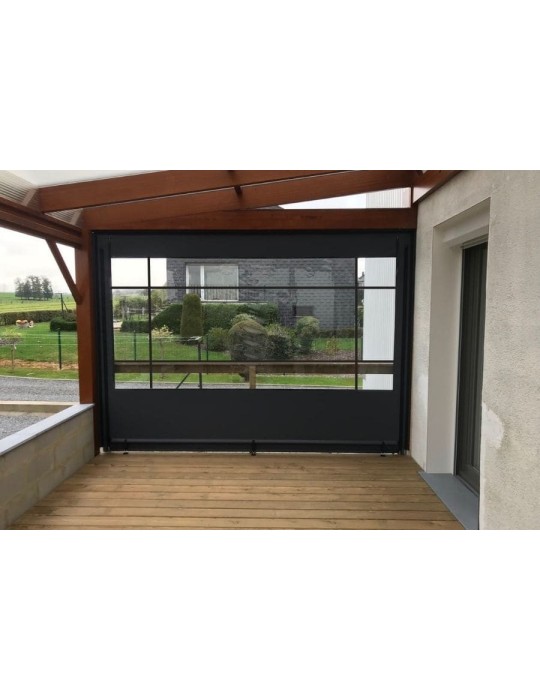 Bâche de fermeture sur-mesure pour pergola motif Lignes | CloZIP