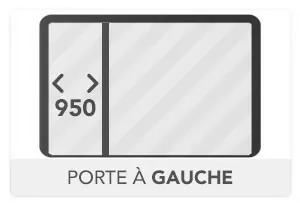 Porte de 950mm à droite (Vue ext.)