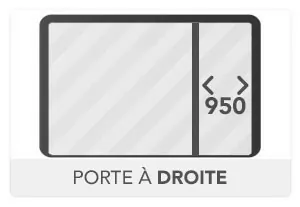 Porte de 950mm à gauche (Vue ext.)